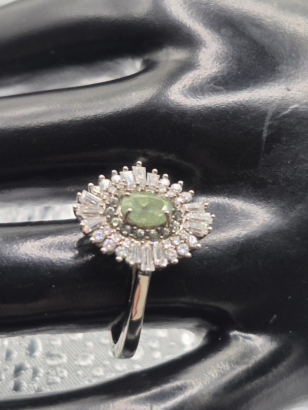 Premiun Ambanja Demantoid Garnet And Multi Gemstone Halo Ring